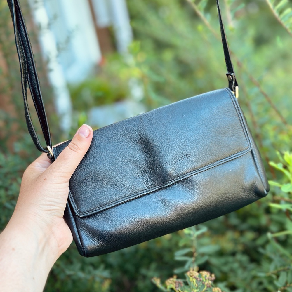 Derek Alexander Mini Crossover Bag - Black Leather
